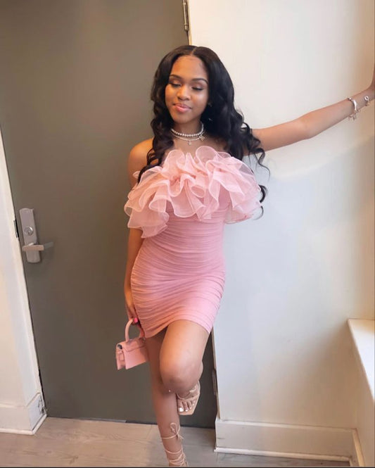 Pink Short Prom Dresses Evening Gown S2387