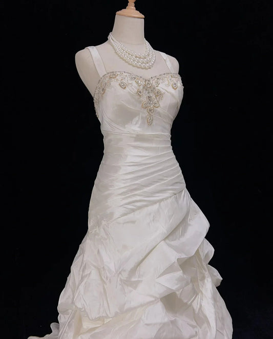White Sweetheart Long Evening Gowns Party Dresses S6930