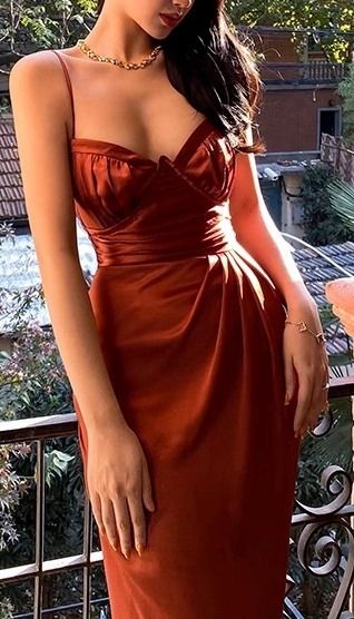 Rust Red Evening Gowns New Arrive Sexy Prom Party Dresses S6919