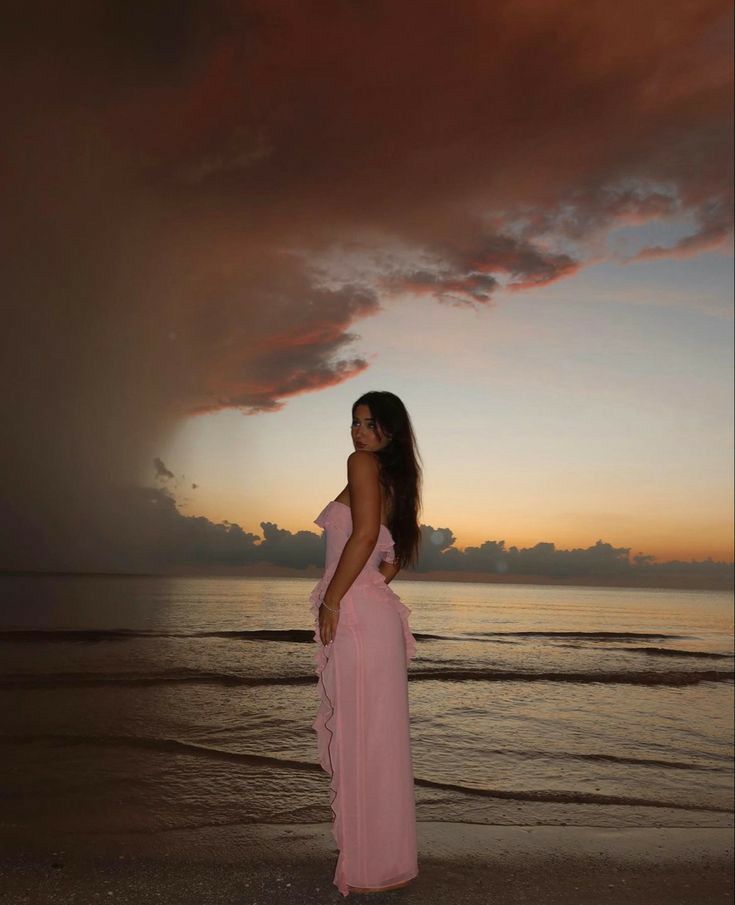 Pink Strapless Evening Dresses Long Prom Party Gown S6907
