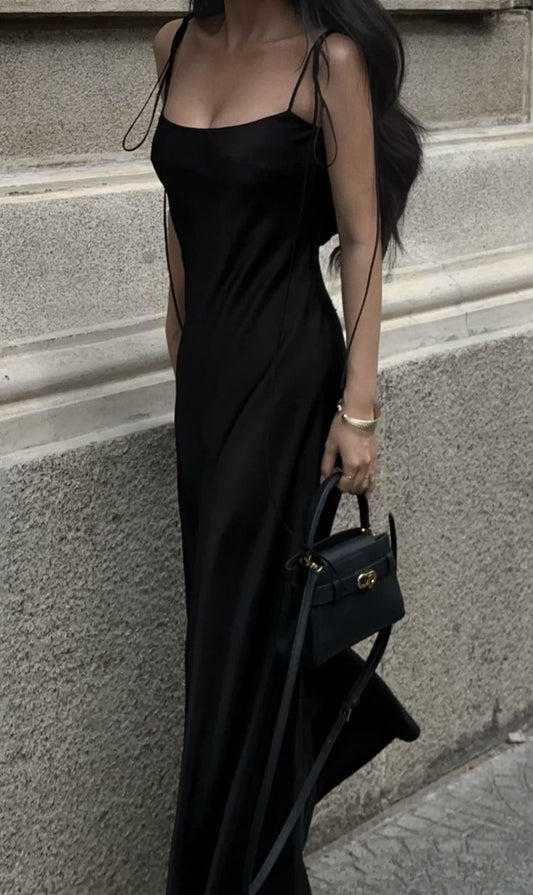 Black simple long prom dress, evening dress for women S6840