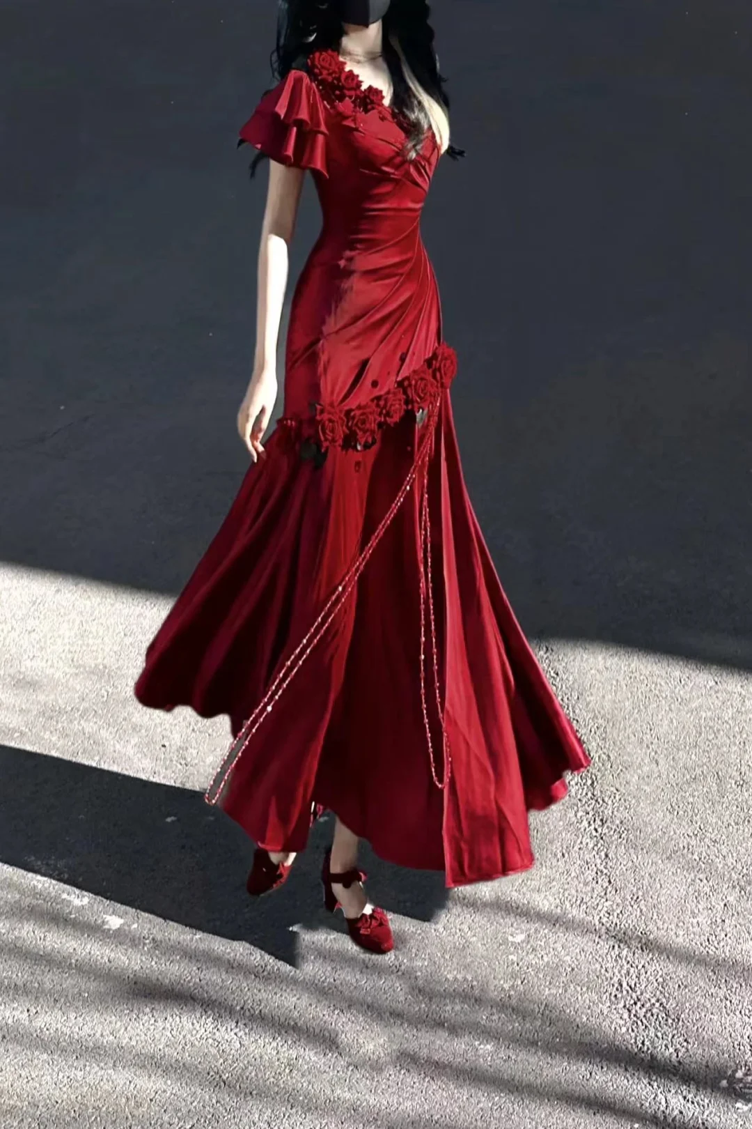 Red Long Party Dress, Formal Evening Gowns S6881