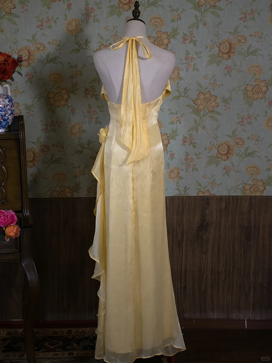 Vintage Halter Long Party Dress, Formal Evening Gowns S6879