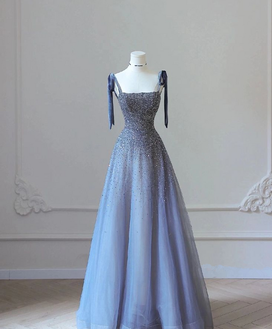 Elegant beading Lavender Princess Floor Length Prom Dress S6724