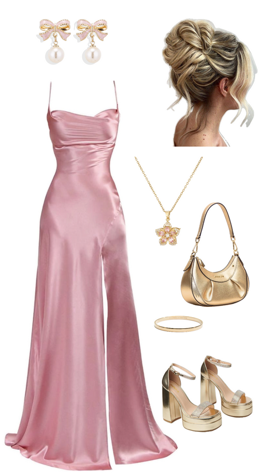 Simple Pink Spaghetti Straps Long Prom Dress with Split S6646