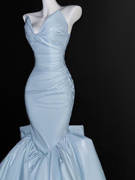 Blue Mermaid Long Princess Dress Evening Gown S6556