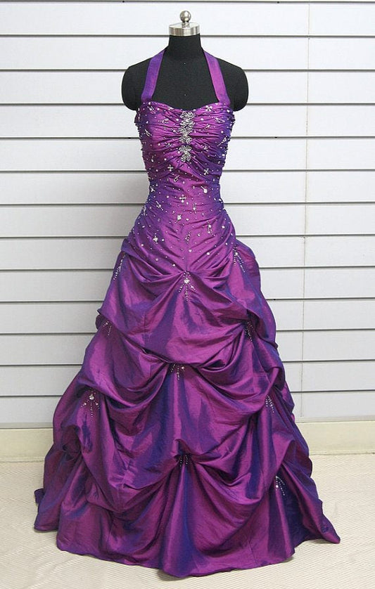 Vintage Purple Long Prom Dresses Birthday Outfits S6545