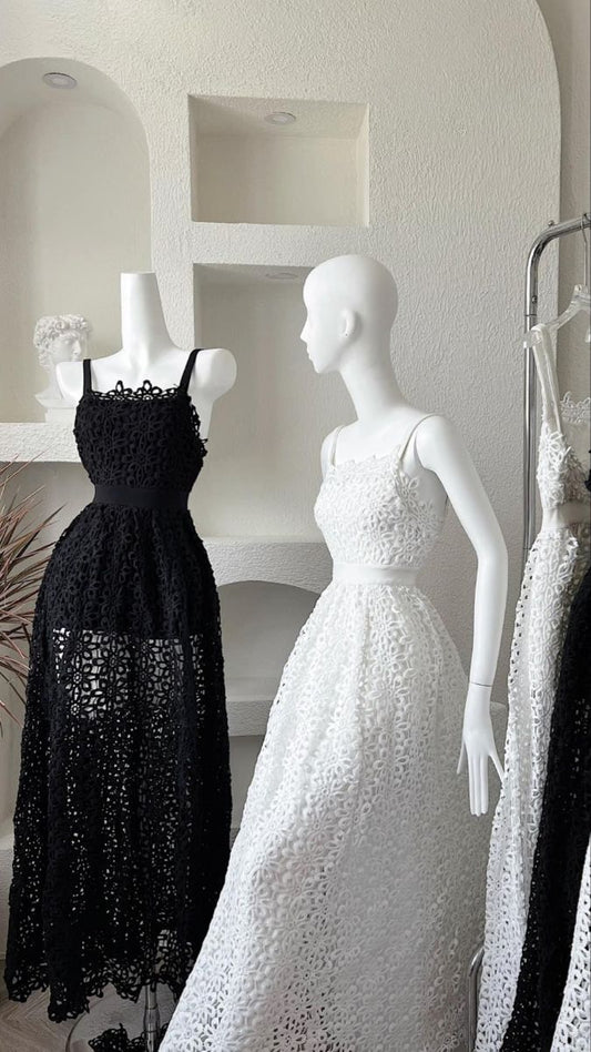 Straps Long Lace Formal Dresses Prom Dress S6017