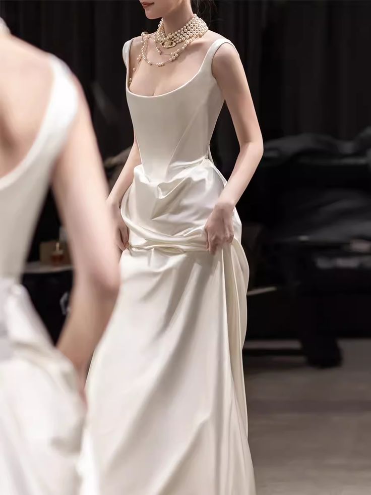 Simple Mermaid Off The Shoulder White Prom Dresses Evening Dress S6068