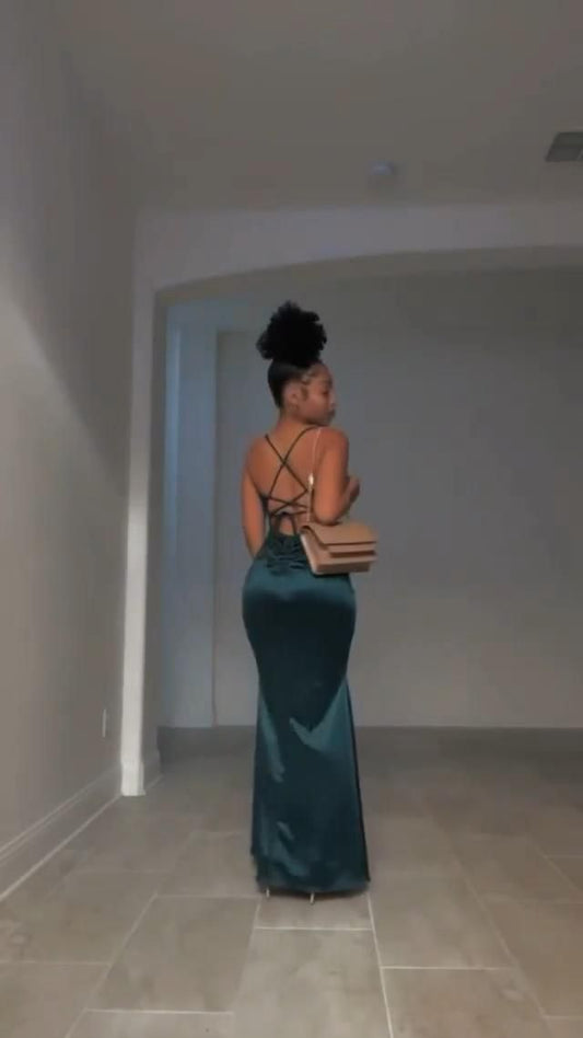 Simple Sheath Evening Gown Long Prom Dresses S6072