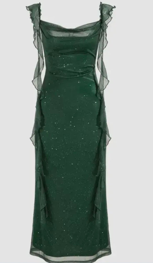 Elegant Green Shinny Evening Gown Formal Dresses Prom Dresses S6475