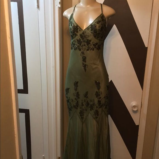 Vintage Straps Green Prom Dresses Birthday Outfit S6474