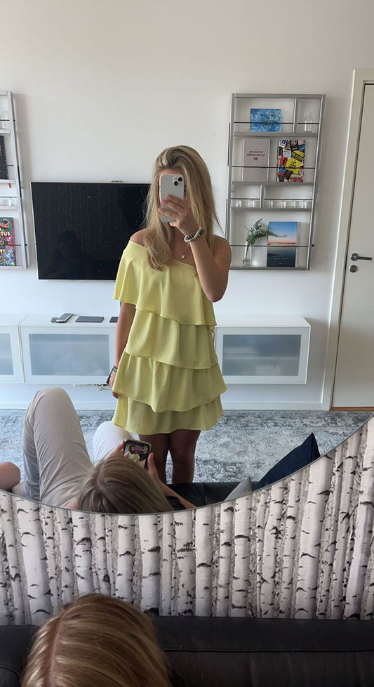 Yellow Chiffon Short Party Gown Homecoming Dress S6493