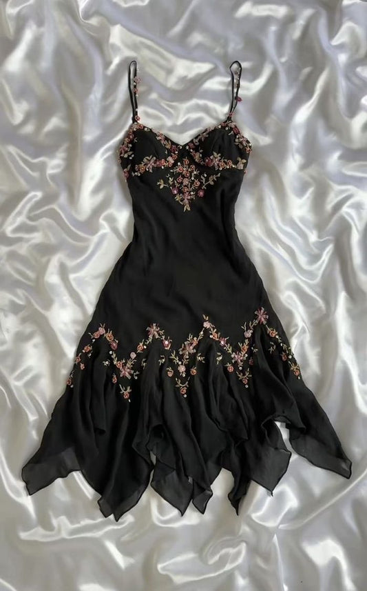 Vintage Spaghetti Straps Short Prom Dress Evening Party Dress S5892