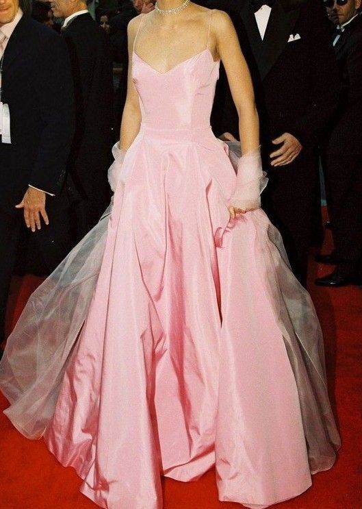 Glamorous A line Straps Pink long prom dress S6226