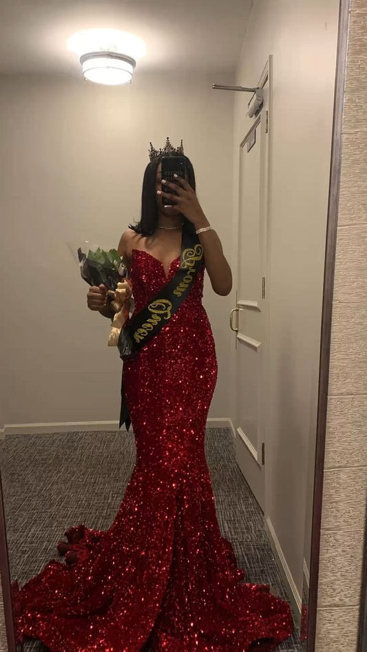 Long Red Prom Dresses Formal Evening Dresses S2635