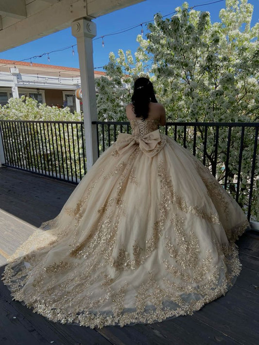 Princess Quinceanera Dresses Glitters Sweet 15 16 Prom Party Ball Gowns S5996