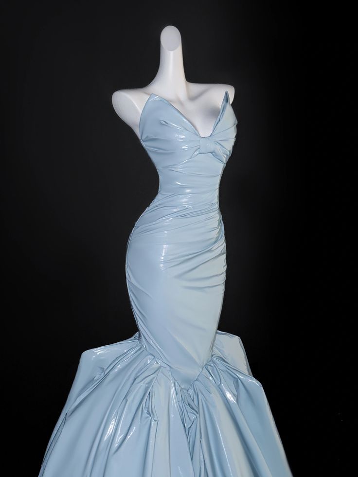 Blue Mermaid Long Princess Dress Evening Gown S6556