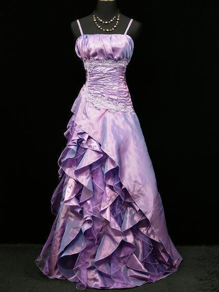 Vintage Spaghetti Straps Long Lilac Prom Dresses Birthday Outfits S6544