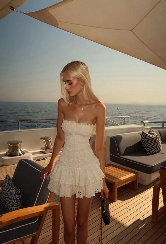 White Short Party Gown Homecoming Dress S6486
