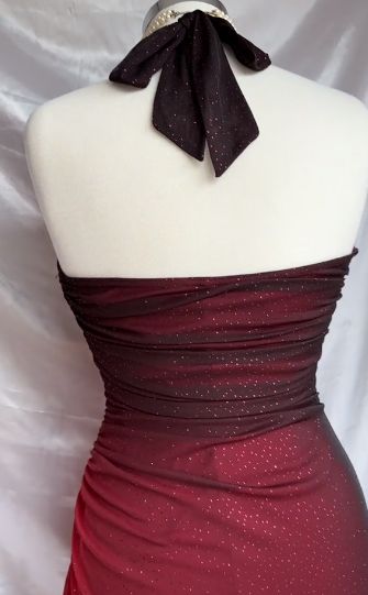 Beautiful Halter Birthday Party Dresses Red Prom Dresses S6470