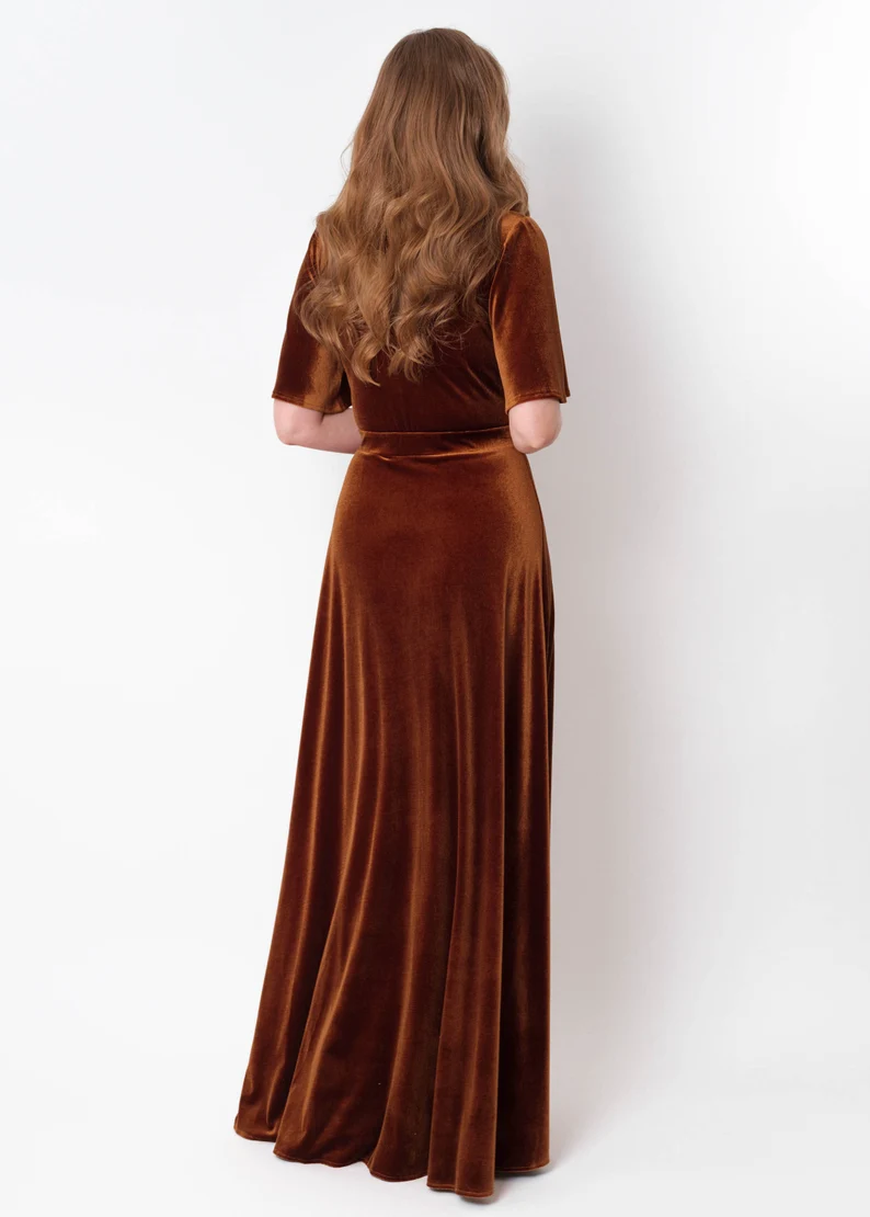 omberprom Fashionable and Beautiful Prom Dresses Velvet dress Velvet Bridesmaid Dress