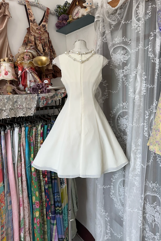 Vintage Simple Ivory Elegant A-Line Short Homecoming Dress Party Dress TP4205