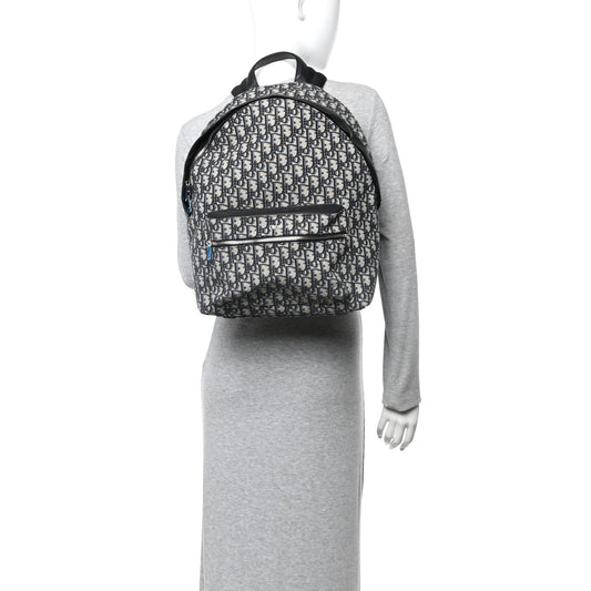 Oblique Calfskin Rider Backpack Beige Black
