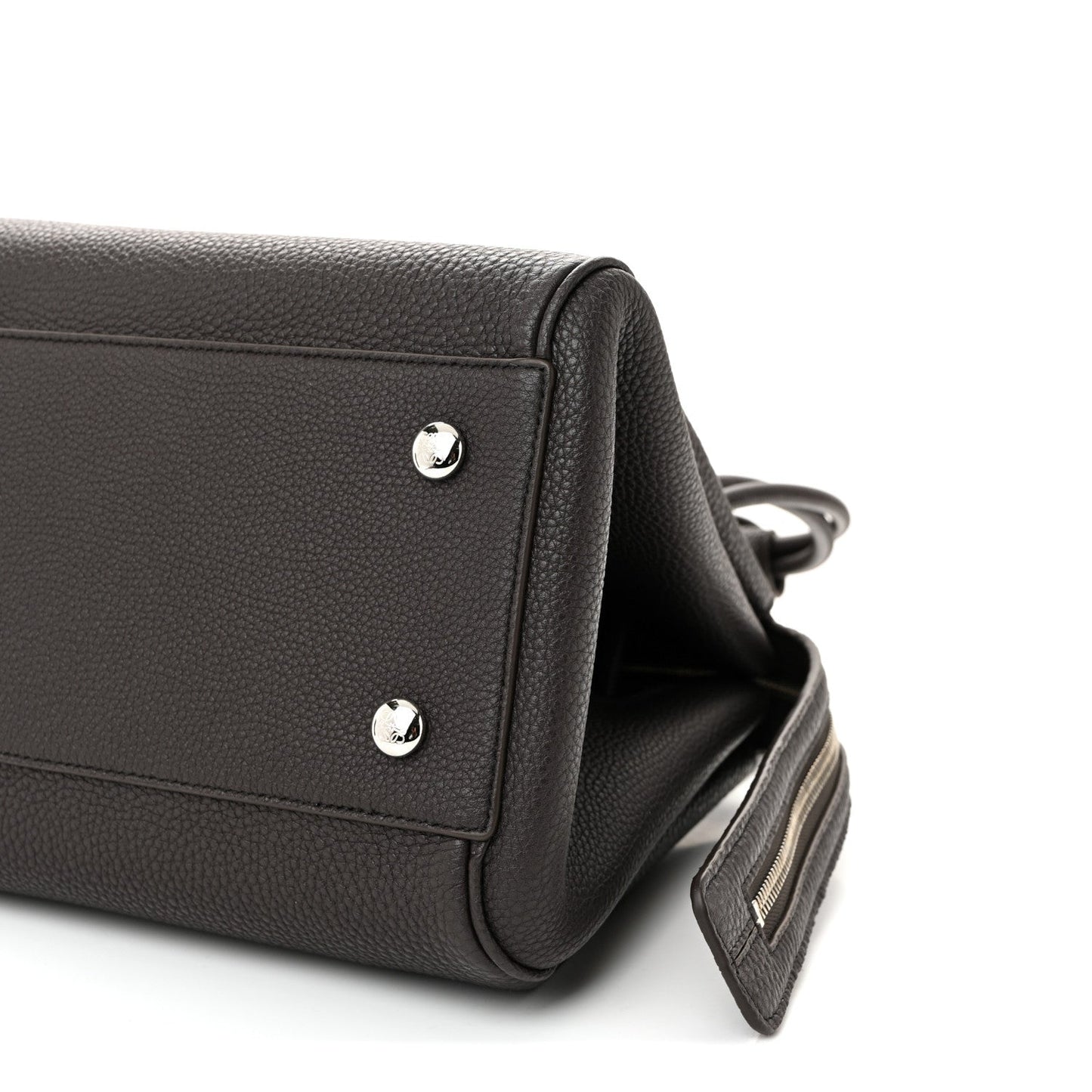 Grained Calfskin Medium Madrid Bag Dark Ebony