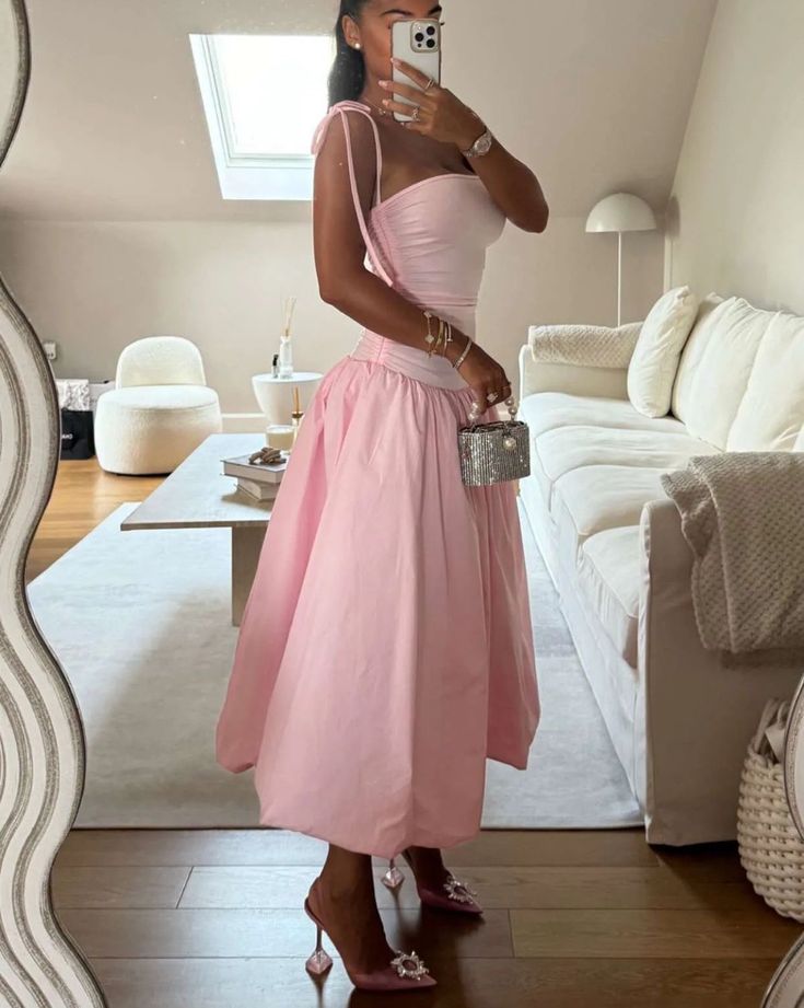 Pink Prom Dress Sleeveless Formal Party Evening Gown