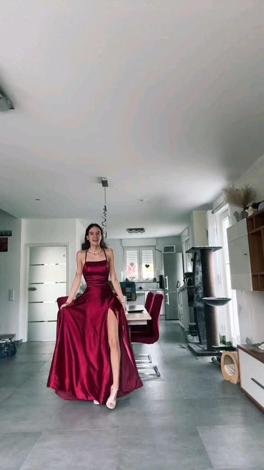 Simple Spaghetti Straps A-Line Sleeveless Long Formal Prom Dress S6658
