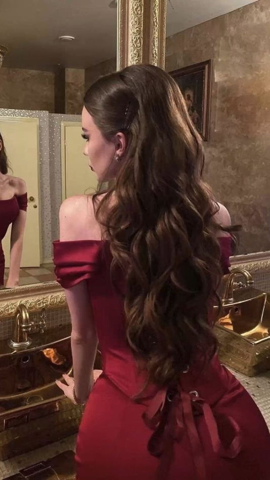 Sexy Mermaid Off the Shoulder Long Burgundy Prom Dresses with Lace Up Back S6744
