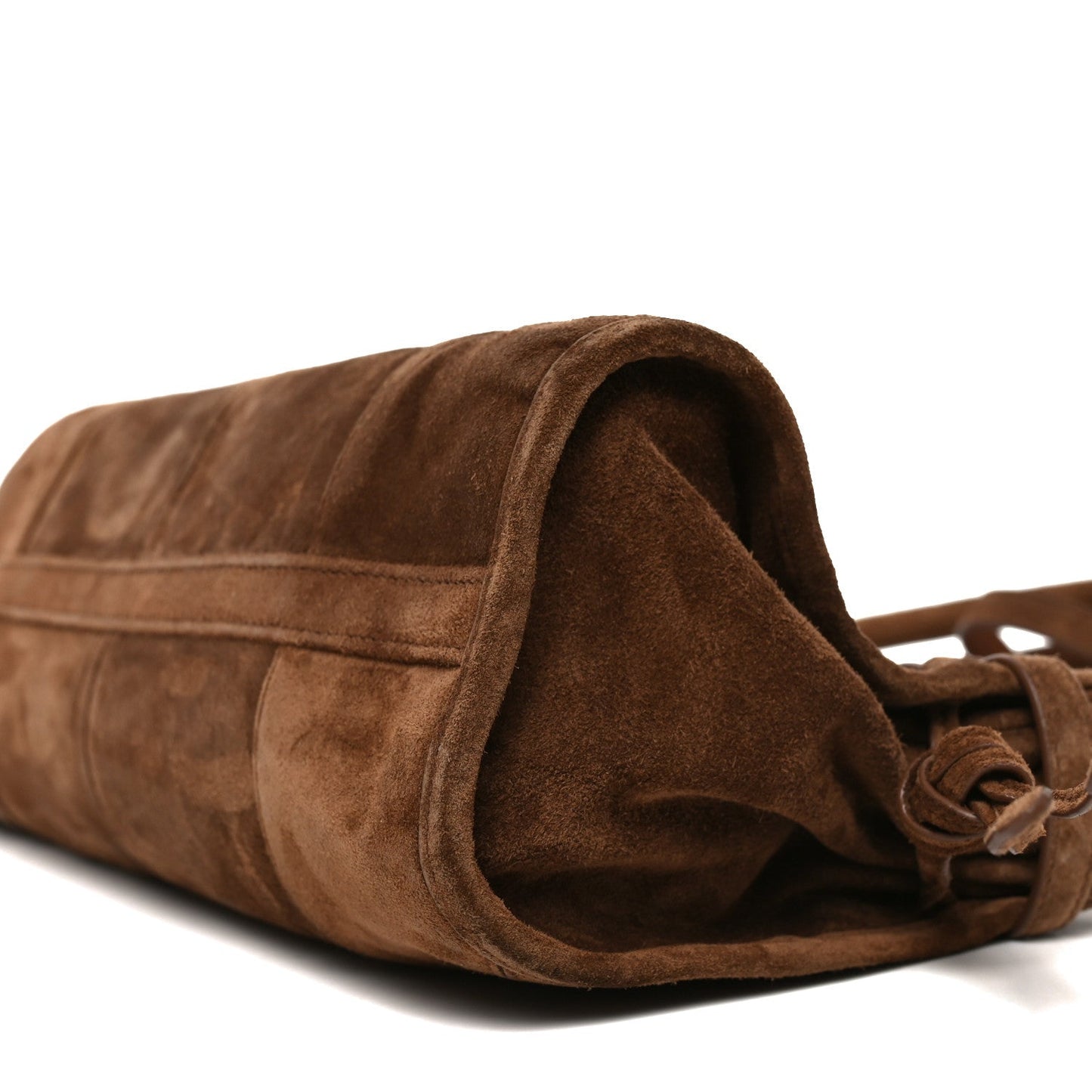Suede Triangle Medium Bonnie Shoulder Bag Cacao