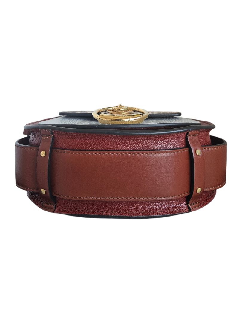 Chloe Tess Tricolor Lizard Skin Leather Shoulder Bag