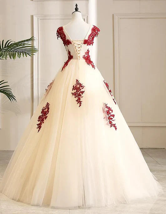 omberprom Gorgeous A-line Tulle Long Prom Dress Sweet 16 Dress with Lace Formal Gown Wholesale