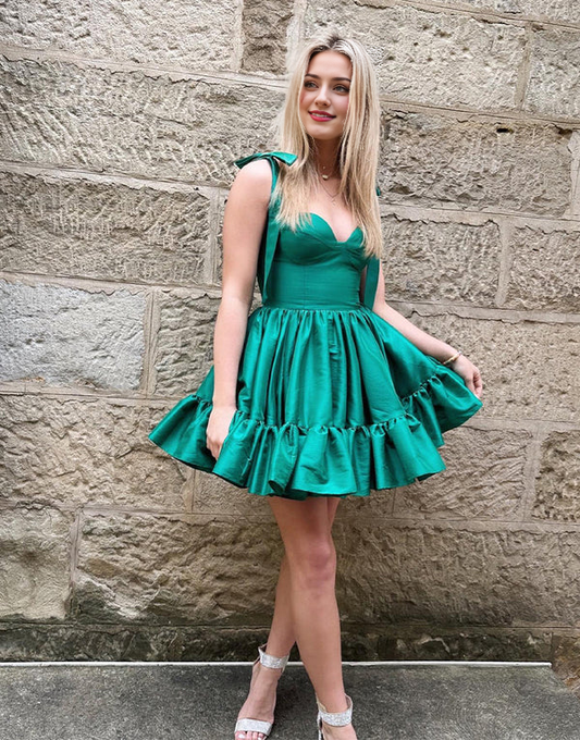 omberprom A-line Prom Dresses Sweetheart Homecoming Dress with Ruffle