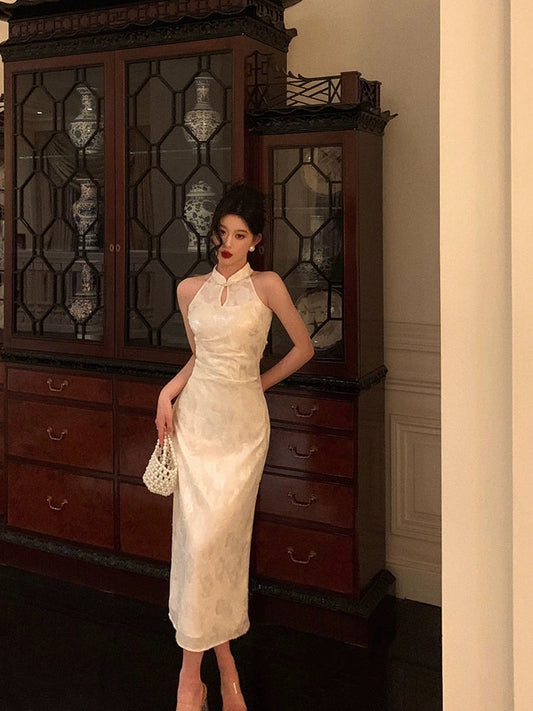 Chinese style jacquard cheongsam dress for women party dress S5516