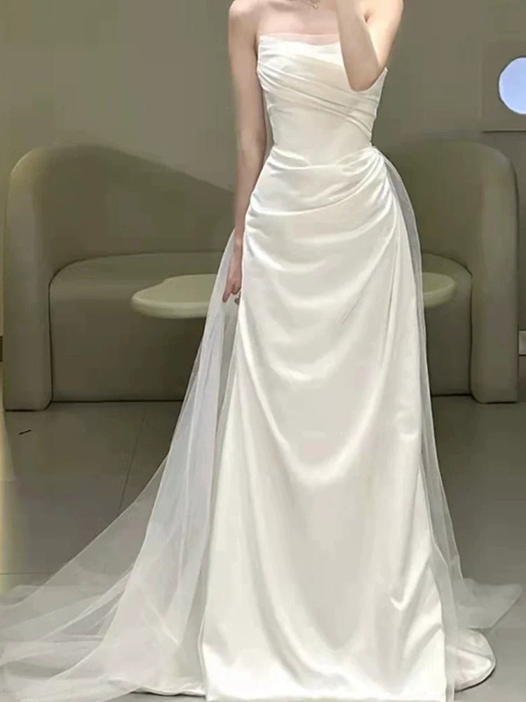 Off Shoulder Long Sleeves Wedding Dresses Long Bridal Gown S7216