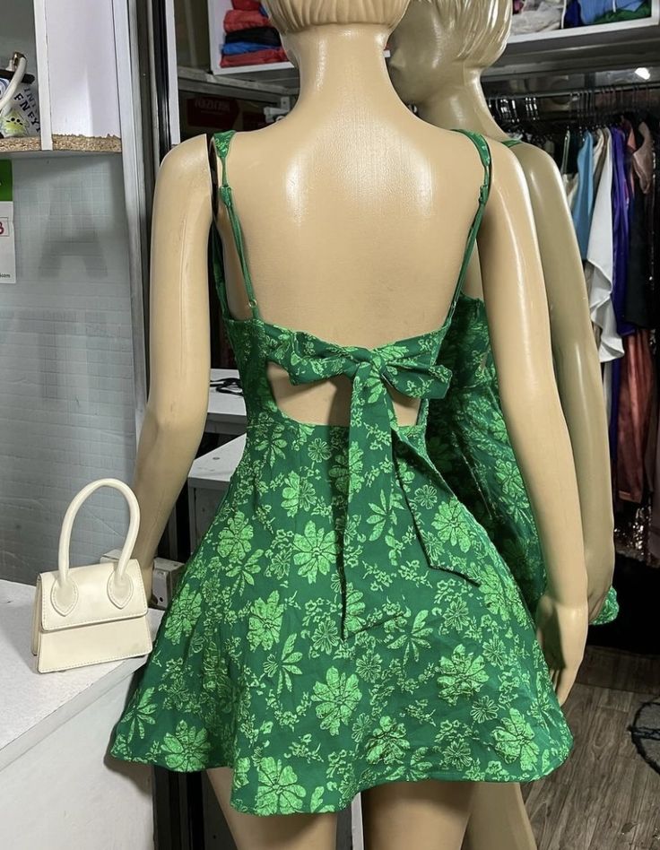Green suspender low-cut A-line slim sexy homecoming dress R2473