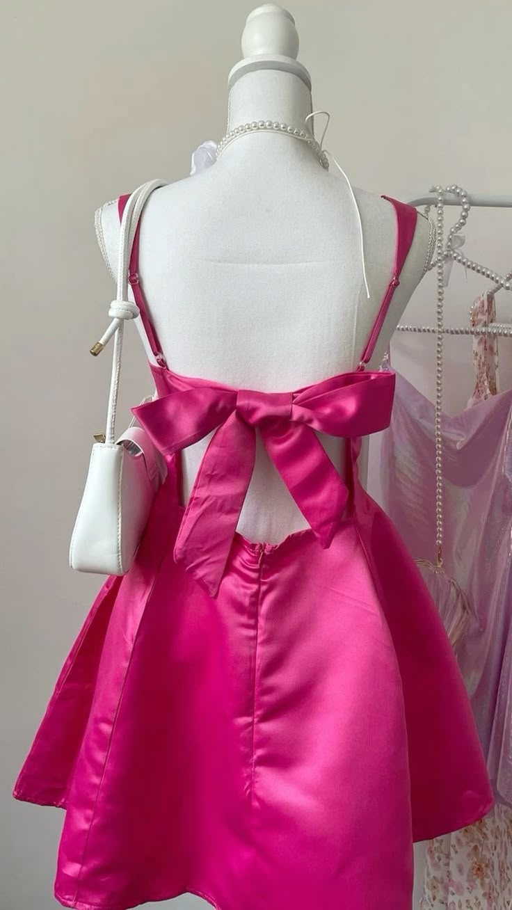 Barbie pink halter backless design waist slimming short skirt homecoming dress R2891
