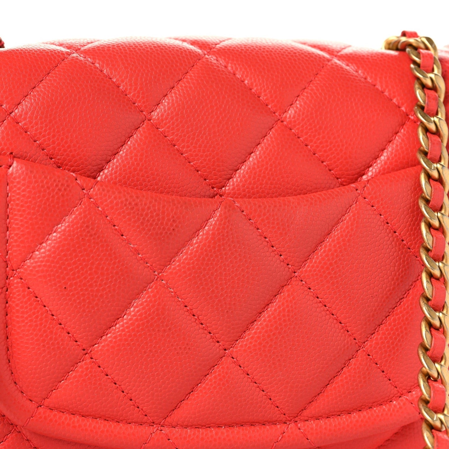 Caviar Quilted Mini Sweet Classic Flap Red