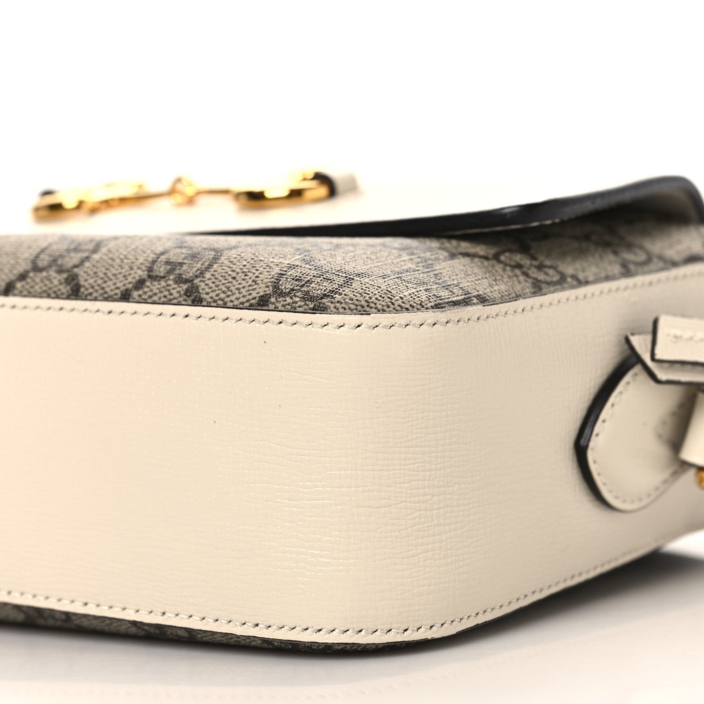 GG Supreme Monogram Small Horsebit 1955 Shoulder Bag Beige Mystic White