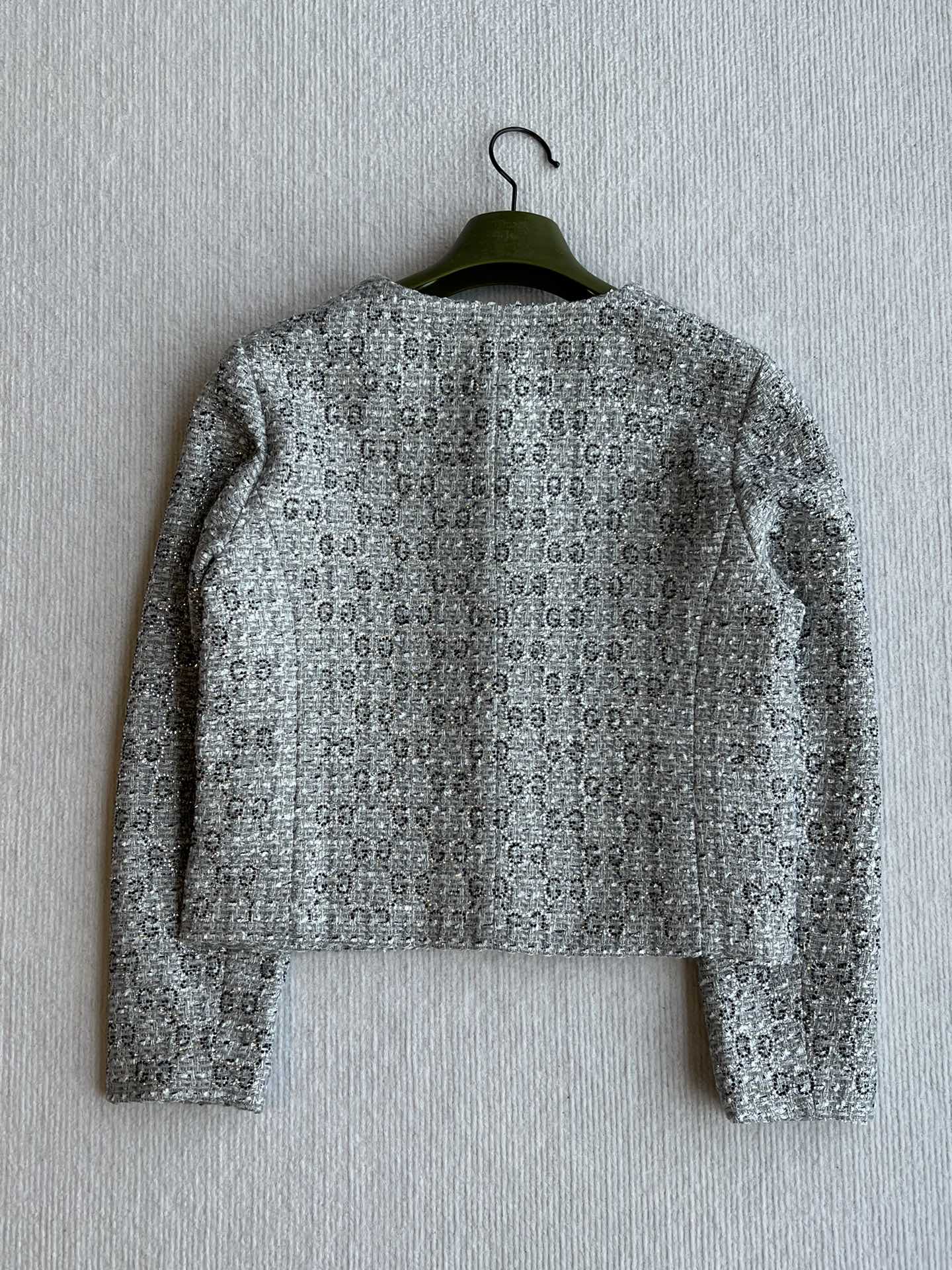 Gucci 25 Diamond Round Neck Jacket Gray Viscose