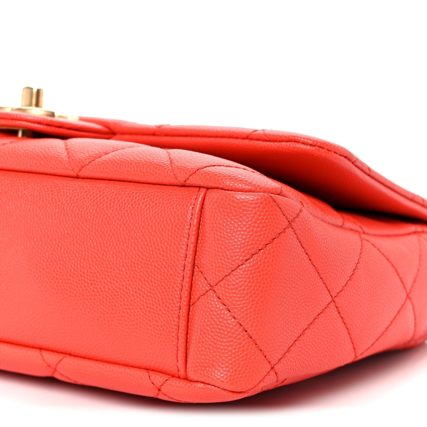 Caviar Quilted CC Melody Single Flap Orange