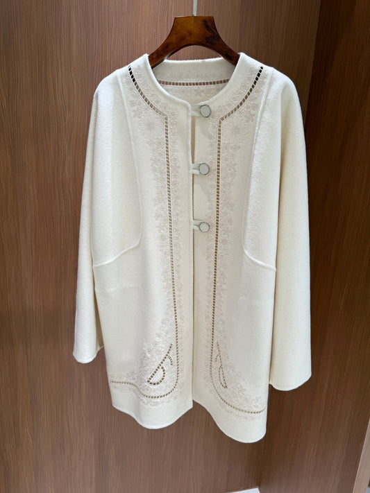 HM Couture Embroidered Cashmere Long Coat