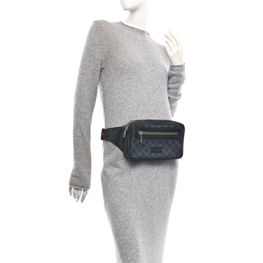 Soft GG Supreme Monogram Web Belt Bag Black Grey