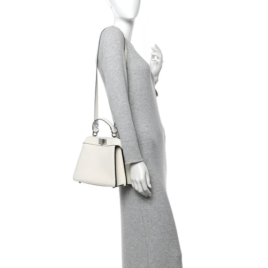 Cuoio Romano Selleria Chamois Small Peekaboo I SEE U Satchel White