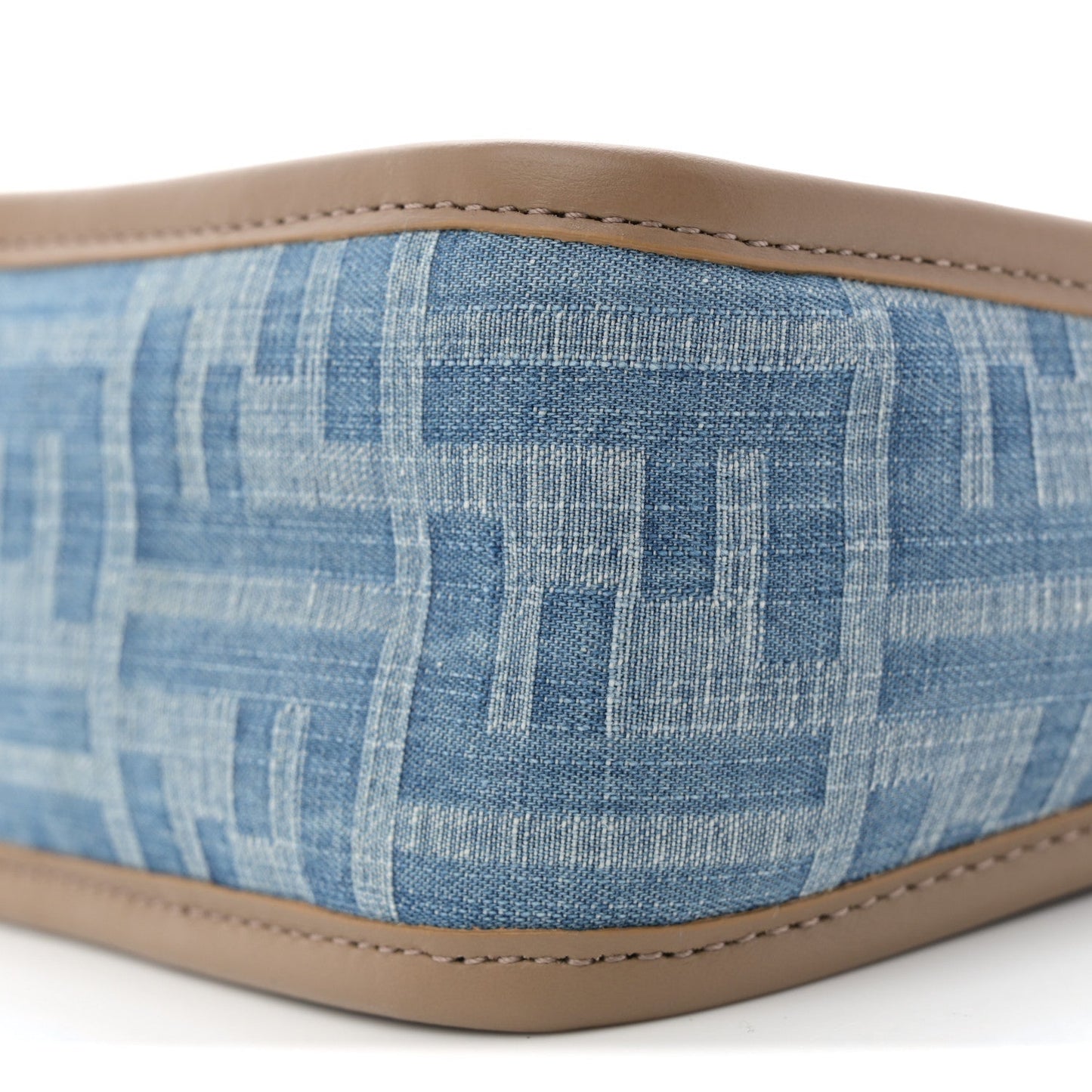Denim Jacquard Vitello Grace FF 1974 Mini Fendessence Shoulder Bag Denim Sand