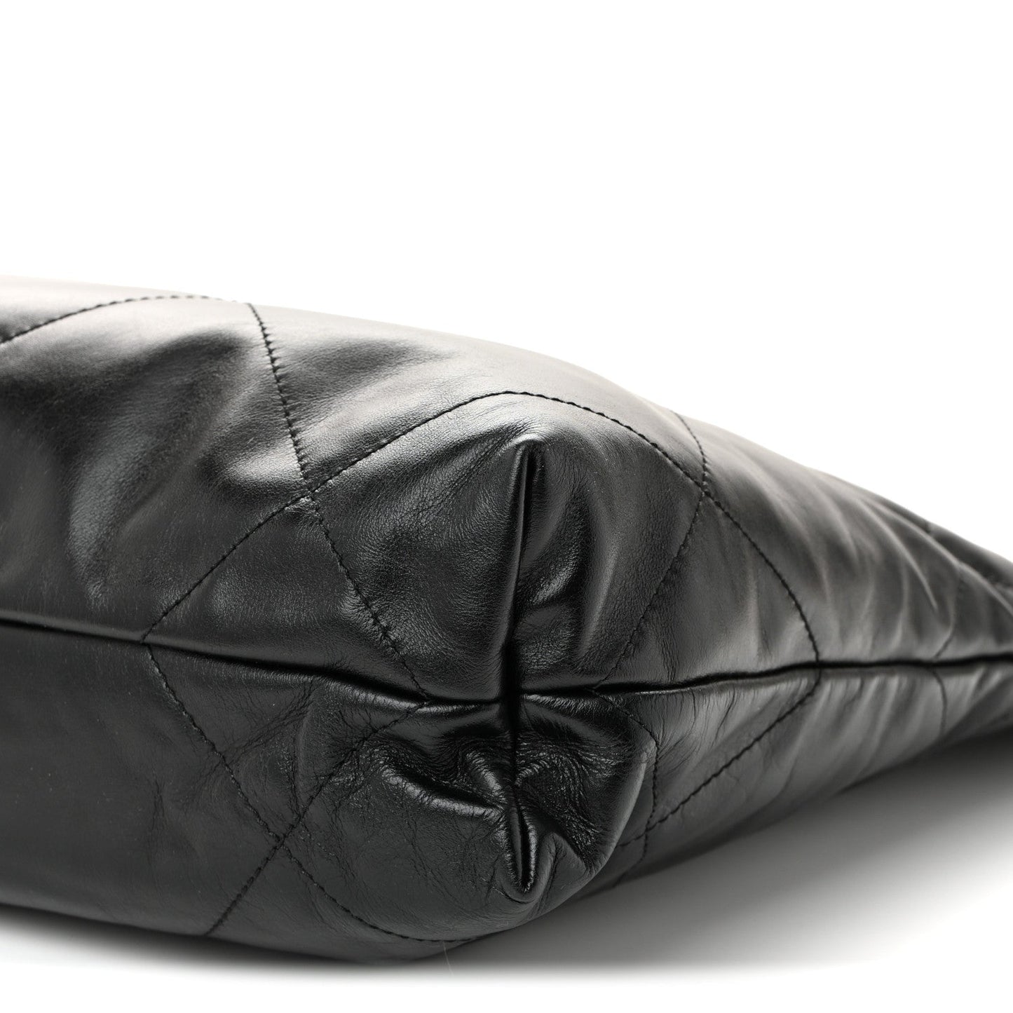 Shiny Calfskin Quilted Small Chanel 22 Black