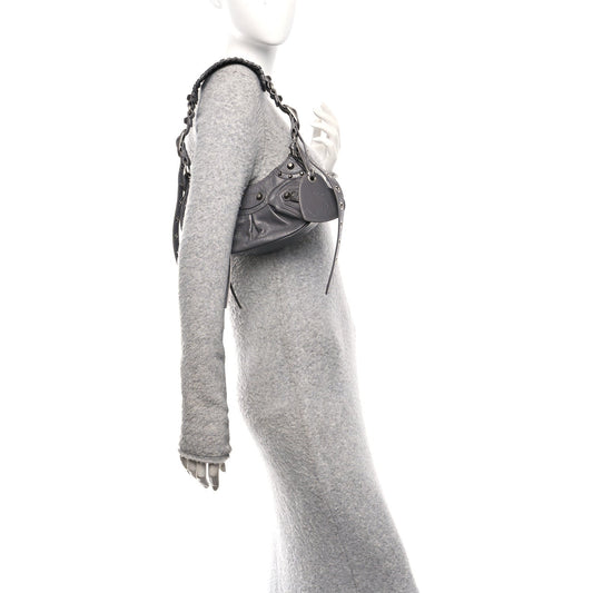 Agneau Arena Le Cagole Shoulder Bag XS Dark Grey